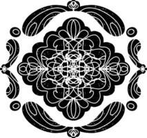 a black and white design with a circular pattern vector