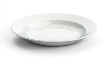 Simple white plate on a clean background showcasing minimalistic design perfect for food presentation photo