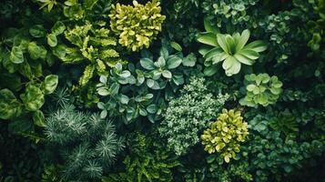 Lush Greenery Displaying Diverse Plant Species in Indoor Garden Arrangement at Daytime photo