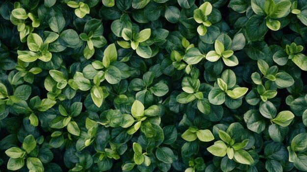 Lush Greenery of Varied Leaf Shapes in a Vibrant Garden During Bright Daylight Hours photo