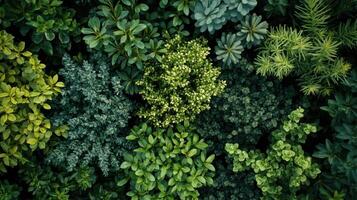 Lush Green Foliage Displaying Diverse Plant Species in a Vibrant Garden Setting During Daylight photo