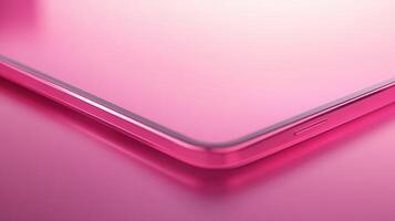 Close-Up View of a Glossy Pink Smartphone on a Smooth Pink Surface During Daylight photo