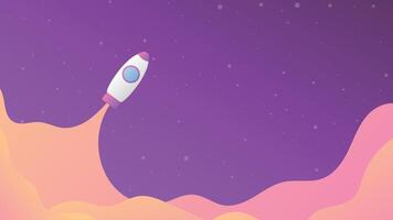 a rocket in space vector