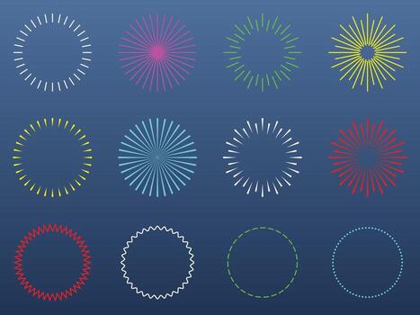 fuegos artificiales gráfico elementos vector