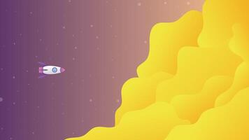 rocket about to enter the clouds of space vector