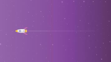 rocket flying in space vector