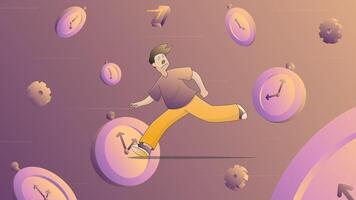a man trapped in space time vector