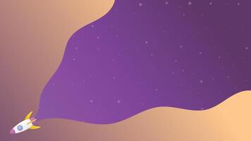 a rocket that cuts through the fog of outer space vector