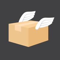 package box design with wings vector
