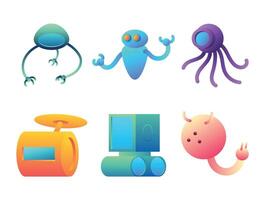 unique robots in various forms vector