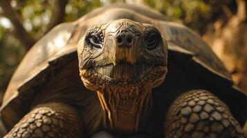 Close-up of a tortoise in a natural habitat during daylight hours photo