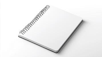 A blank spiral notebook resting on a clean surface ready for notes and sketches photo