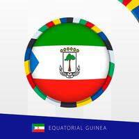 Equatorial Guinea Flag with Colorful Circle Border. vector