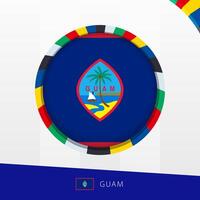 Guam Flag with Colorful Circle Border. vector
