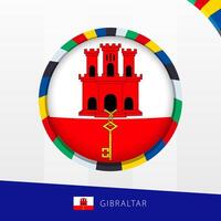 Gibraltar Flag with Colorful Circle Border. vector