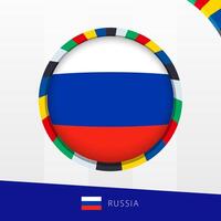Russia Flag with Colorful Circle Border. vector