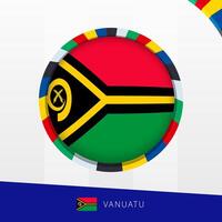 Vanuatu Flag with Colorful Circle Border. vector