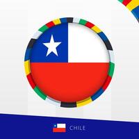 Chile Flag with Colorful Circle Border. vector