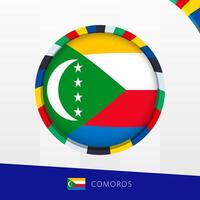 Comoros Flag with Colorful Circle Border. vector