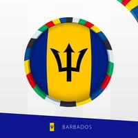 Barbados Flag with Colorful Circle Border. vector