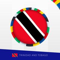 Trinidad and Tobago Flag with Colorful Circle Border. vector