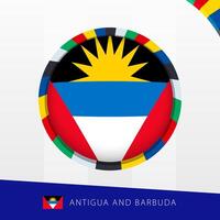 Antigua and Barbuda Flag with Colorful Circle Border. vector