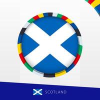 Scotland Flag with Colorful Circle Border. vector