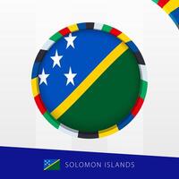 Solomon Islands Flag with Colorful Circle Border. vector