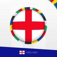 England Flag with Colorful Circle Border. vector