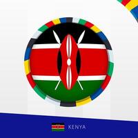 Kenya Flag with Colorful Circle Border. vector