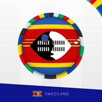 Swaziland Flag with Colorful Circle Border. vector