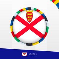 Jersey Flag with Colorful Circle Border. vector