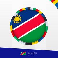 Namibia Flag with Colorful Circle Border. vector