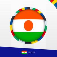 Niger Flag with Colorful Circle Border. vector