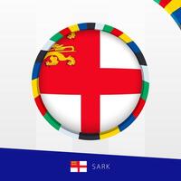 Sark Flag with Colorful Circle Border. vector