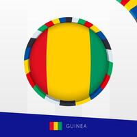 Guinea Flag with Colorful Circle Border. vector
