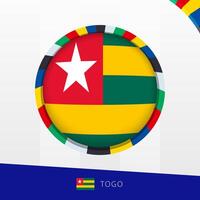 Togo Flag with Colorful Circle Border. vector