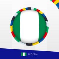 Nigeria Flag with Colorful Circle Border. vector
