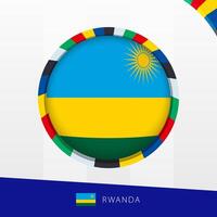 Rwanda Flag with Colorful Circle Border. vector