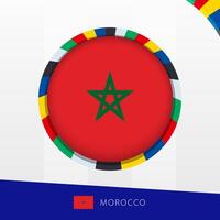 Morocco Flag with Colorful Circle Border. vector
