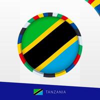 Tanzania Flag with Colorful Circle Border. vector