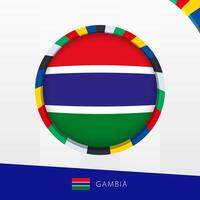 Gambia Flag with Colorful Circle Border. vector