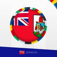 Bermuda Flag with Colorful Circle Border. vector