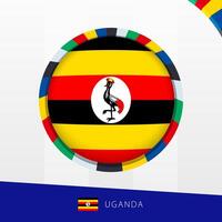 Uganda Flag with Colorful Circle Border. vector