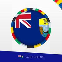 Saint Helena Flag with Colorful Circle Border. vector