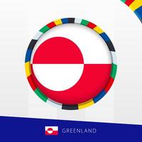 Greenland Flag with Colorful Circle Border. vector
