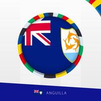 Anguilla Flag with Colorful Circle Border. vector