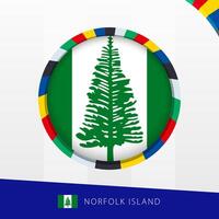 Norfolk Island Flag with Colorful Circle Border. vector