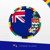 Cayman Islands Flag with Colorful Circle Border. vector