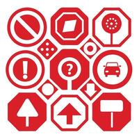 a collection of different signs including stop and go vector